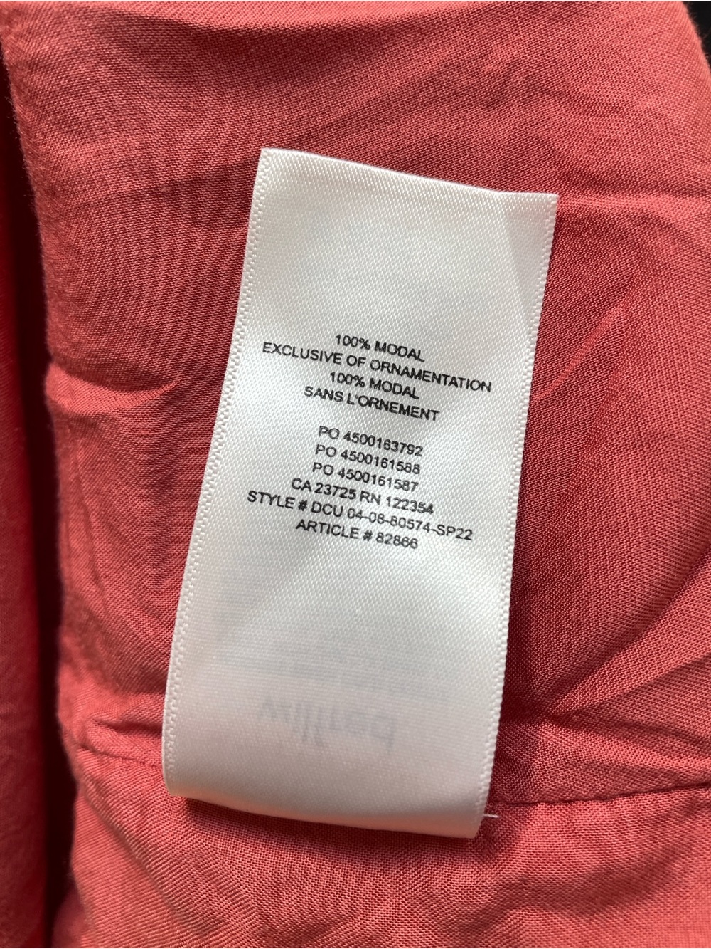 Wilfred by Aritzia 100% Modal Tiered Sleeveless Dress Deep Coral Pink Size Small - Picture 9 of 9